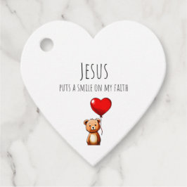 Jezus zet een glimlach op mijn geloof cadeau & gun bedankjes labels