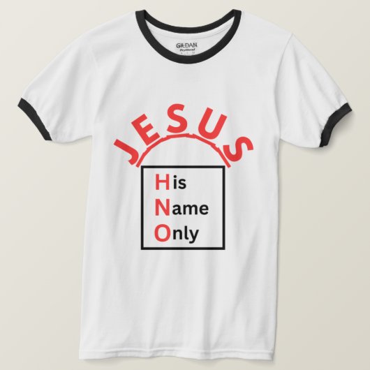 Jezus - Zijn naam enige T-shirt (Design voorkant)