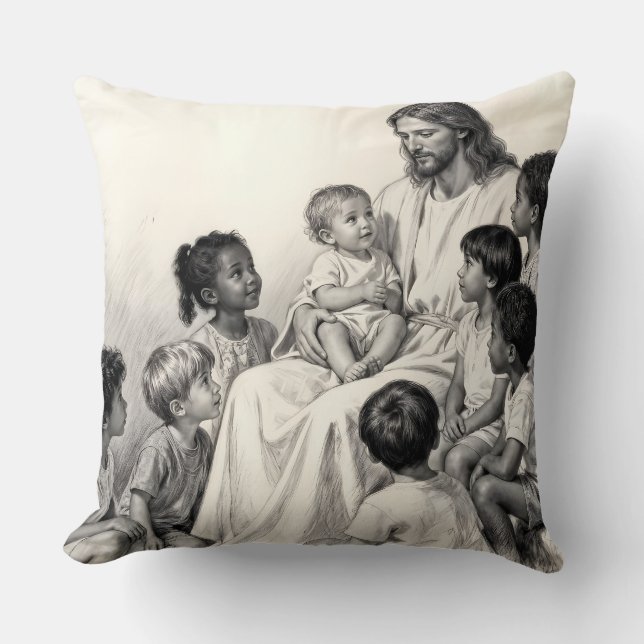 Jezus zittend met kinderen kussen (Voorkant)