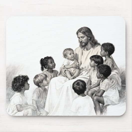 Jezus zittend met kinderen muismat (Voorkant)