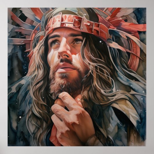 Jezus zoekt leiding bij de Vader Poster (Voorkant)