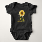 Jezus Zonnebloem Inspirerend Bloem Positiviteit Romper (Voorkant)