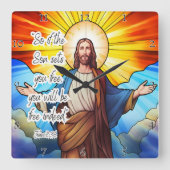 Jezus: Zoon maakt je vrij Vierkante Klok (Voorkant)