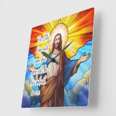 Jezus: Zoon maakt je vrij Vierkante Klok (Hoek)