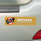 Jezus zorgde gratis gezondheidszorg bumpersticker (Op auto)