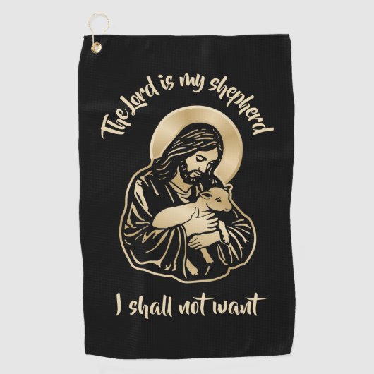 Jezus Zorgzame Herder Golfhanddoek (Voorkant)
