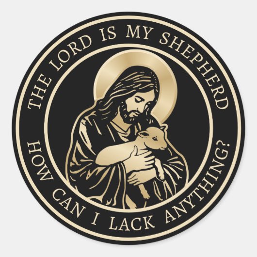 Jezus Zorgzame Herder Ronde Sticker (Voorkant)