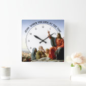 Jezus zou je kijken naar de tijd Jezus Klock Vierkante Klok (Huis)