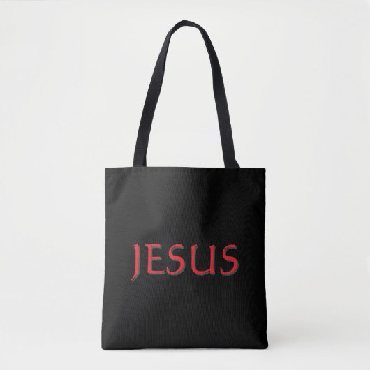 Jezus zwart en rood tote bag (Voorkant)