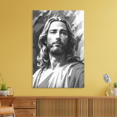 Jezus zwart-wit canvas kunst (Insitu (Woonkamer))