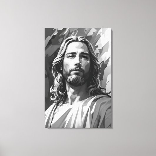 Jezus zwart-wit canvas kunst (Voorkant)