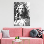 Jezus zwart-wit canvas kunst (Insitu (Woonkamer))