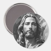 Jezus zwart-wit magneet (Voorkant / Achterkant)