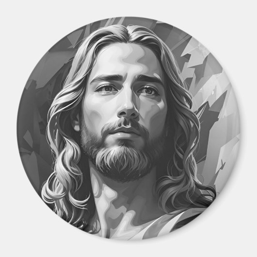 Jezus zwart-wit magneet (Voorkant)