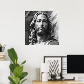 Jezus zwart-wit Poster (Thuiskantoor)