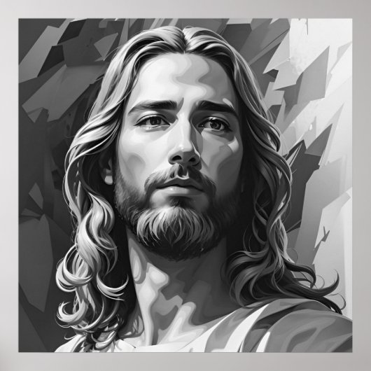 Jezus zwart-wit Poster (Voorkant)