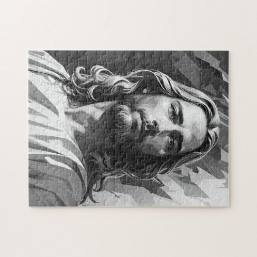 Jezus zwart-wit puzzel legpuzzel (Horizontaal)