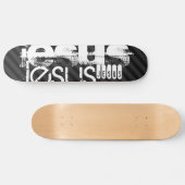 Jezus; zwarte en donkergrijze strepen skateboard (Horizontaal)