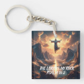 Jezus Zweefde DE HEER IS MIJN ROTS Sleutelhanger (Voorkant)