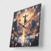 Jezus Zweefde DE HEER IS MIJN ROTS Vierkante Klok (Hoek)