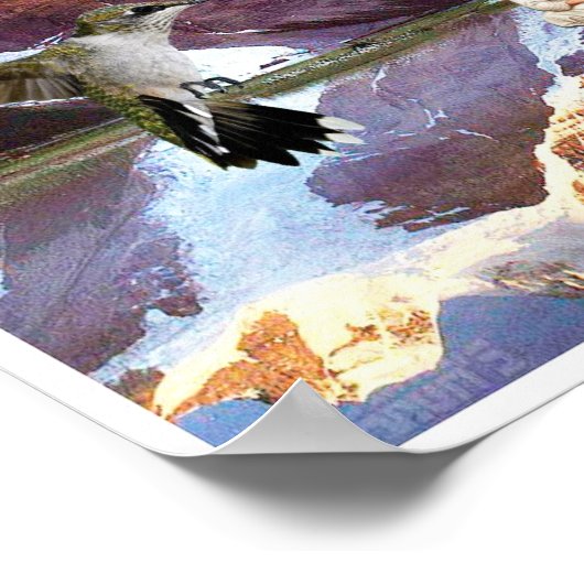 Jezus zweeft over water en mediteert over het meer poster (Hoek)