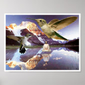 Jezus zweeft over water en mediteert over het meer poster (Voorkant)