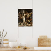 Jezus zwetend bij de pilaarpassie van Christus A Poster (Keuken)