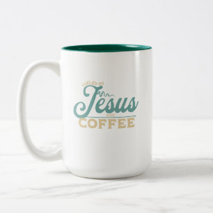 Jezuskoffie en Christelijk design Tweekleurige Koffiemok