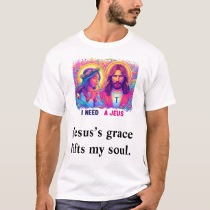 Jezus's genade tilt mijn ziel op Wit Luxe T-Shirt