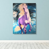 Jezus'White Horse Revelation 19:11 Canvas Afdruk (Insitu (Houten vloer))