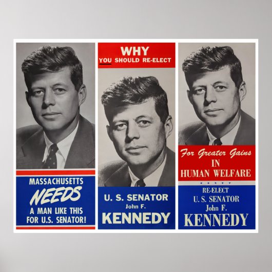 JFK 1958 SENATE CAMPAIGN POSTER (Voorkant)