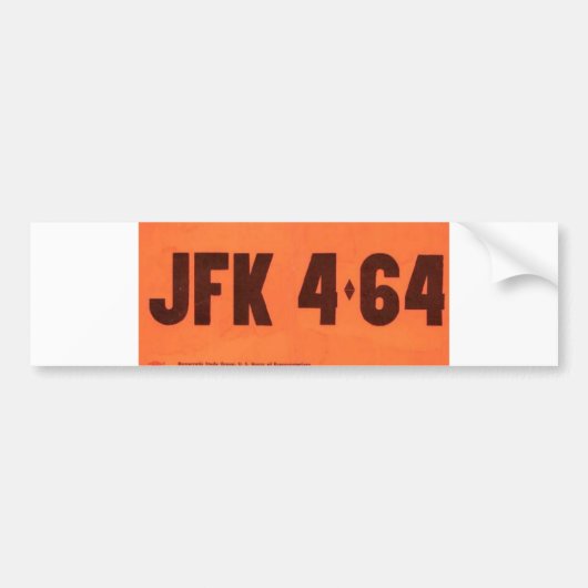JFK 464 Licentiestijl Bumpersticker (Voorkant)