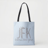 JFK Airport Code Typografie Tote Bag (Voorkant)