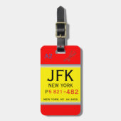 JFK - Bagagelabel (Voorkant verticaal)