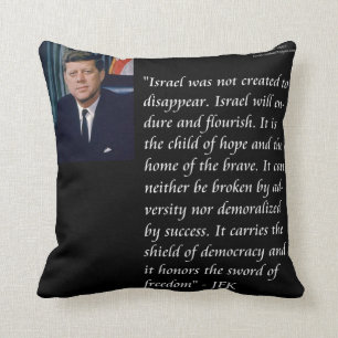 JFK & Bekende Citaten Over Israël Katoenen Kussen