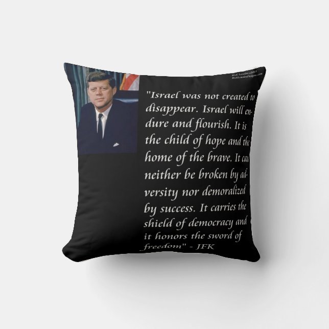 JFK & beroemd citaat over Israel Cotton Pillow Kussen (Voorkant)