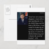 JFK & beroemde uitspraak over Israël Briefkaart (Voorkant / Achterkant)