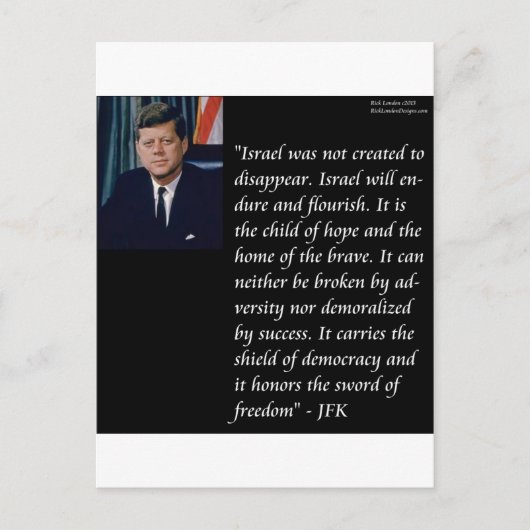 JFK & beroemde uitspraak over Israël Briefkaart (Voorkant)