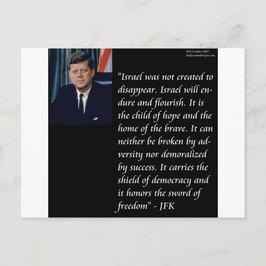 JFK & beroemde uitspraak over Israël Briefkaart (Voorkant)