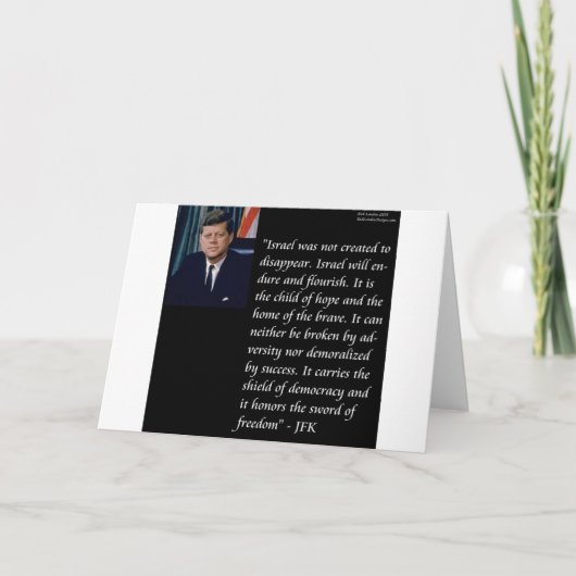 JFK & beroemde uitspraak over Israël Kaart (Voorkant)