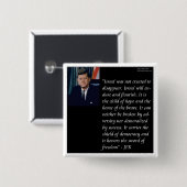 JFK & beroemde uitspraak over Israël Vierkante Button 5,1 Cm (Voorkant /achterkant)
