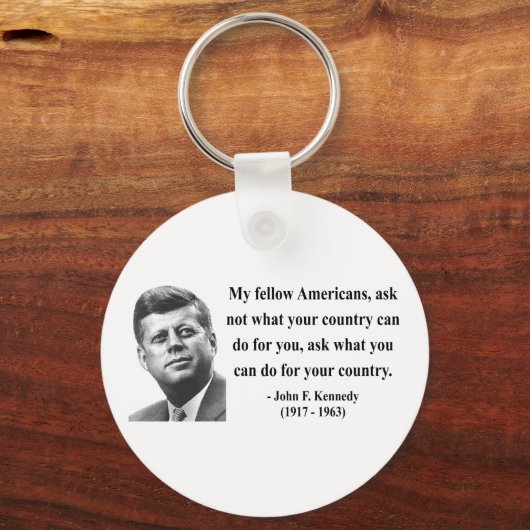 JFK Citaat 3b Sleutelhanger (Voorkant)