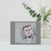 JFK & citaat Briefkaart (Staand voorkant)