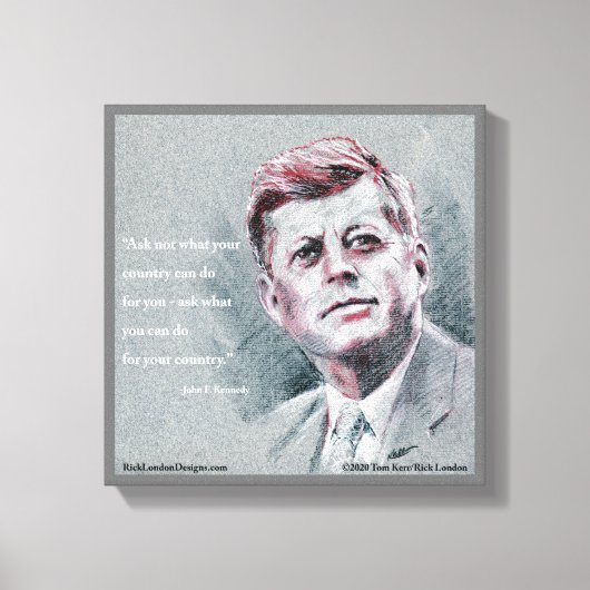 JFK & citaat Canvas Afdruk (Voorkant)