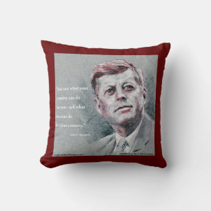 JFK & citaat Kussen