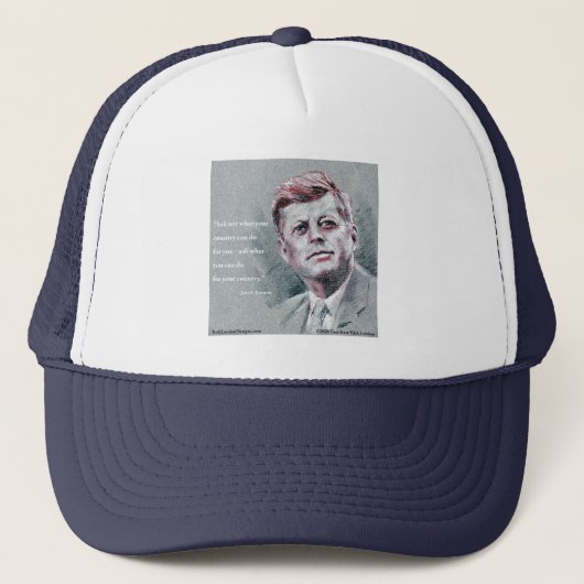 JFK & citaat Trucker Pet (Voorkant)
