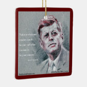 JFK & Citaatboom Keramisch Ornament (Rechts)
