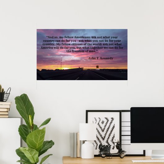 JFK-citaten Poster (Thuiskantoor)