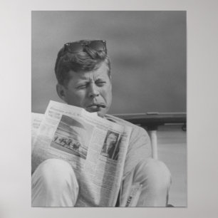 JFK die buiten zich ontspannen Poster