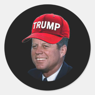 JFK Dragen Trump Pet Funny John F Kennedy Meme Gr Ronde Sticker
